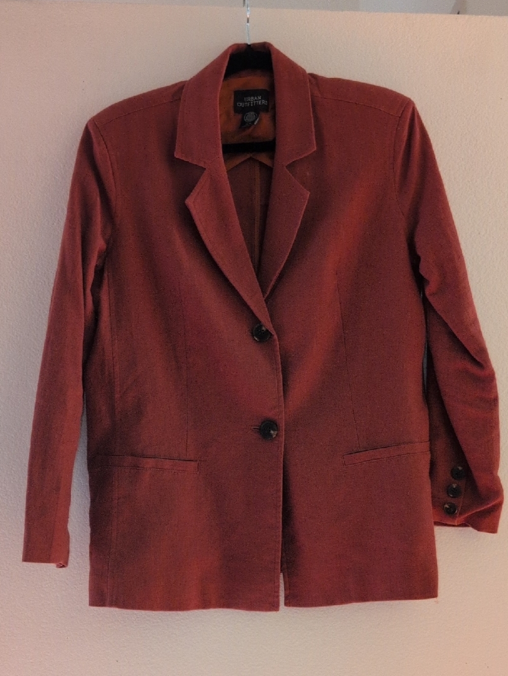 Urban Outfitters Women's Linen Blend Rust Blazer Jacket